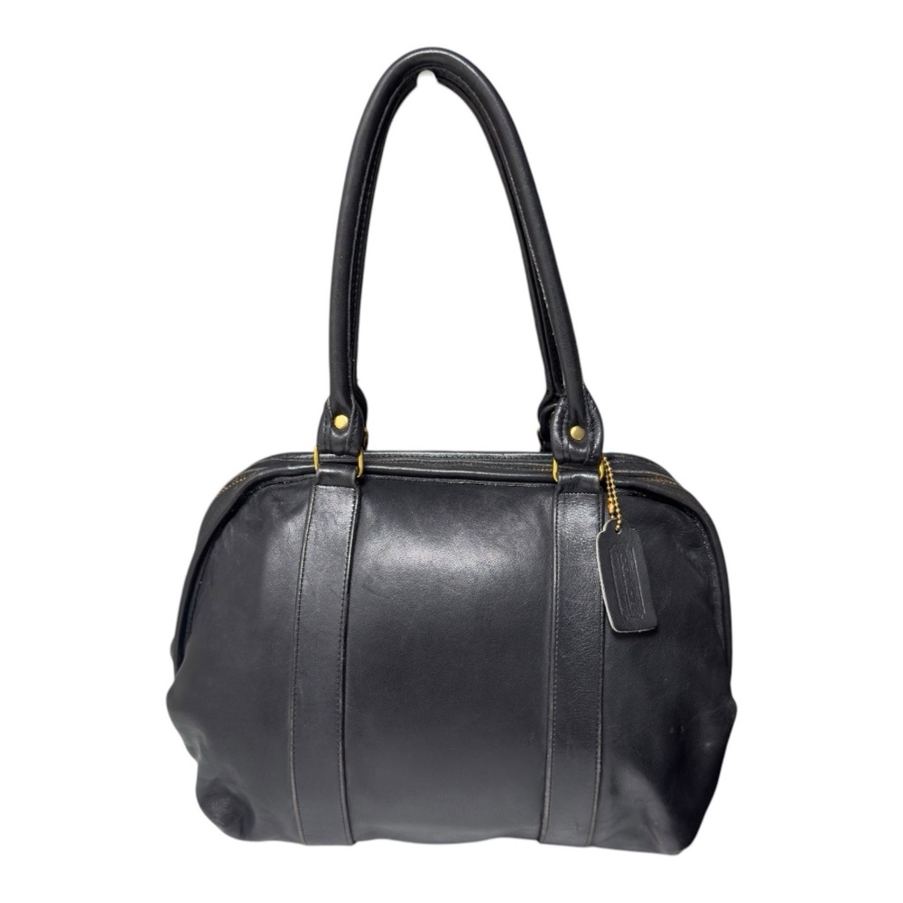 Vintage Coach Bag Soft Satchel Black Leather Doctors Bag
